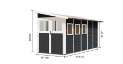 Karibu Gartenhaus Wandlitz 5 Anlehnhaus 19mm Anthrazit