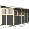 Karibu Gartenhaus Wandlitz 5 Anlehnhaus 19mm Terragrau