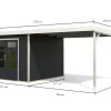 Karibu Hybrid Gartenhaus Pluto C 28 Mm Blockbohlenhaus 271x271 Cm Mit Anbau 3 M Anthrazit
