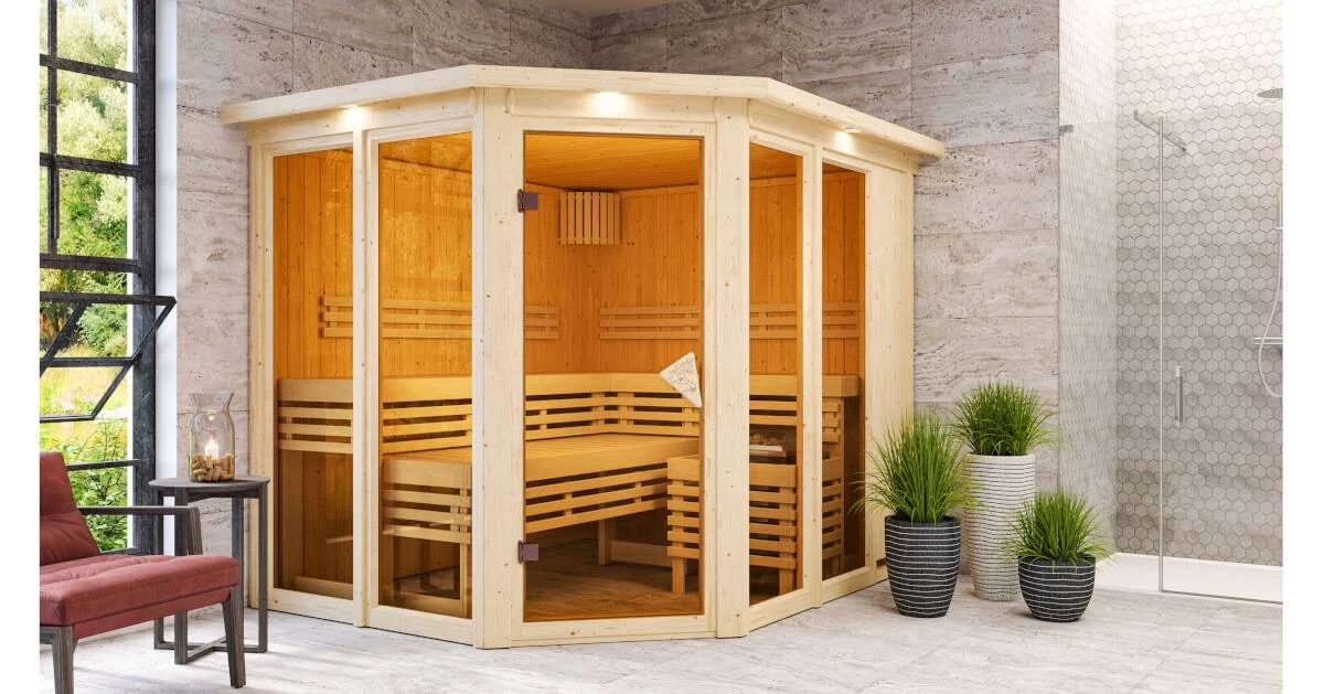 Karibu Sauna Ainur Mit Dachkranz Ohne Ofen