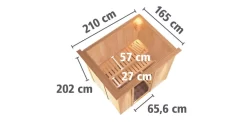 Karibu Sauna Benin + 3,6kW Saunaofen Mit Ext. Steuerung Easy