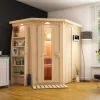 Karibu Sauna Caspin + 3,6kW BIO-Kombiofen Mit Ext. Steuerung Easy