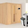 Karibu Sauna Fanja + 3,6kW Plug&Play Ofen Externe Steuerung