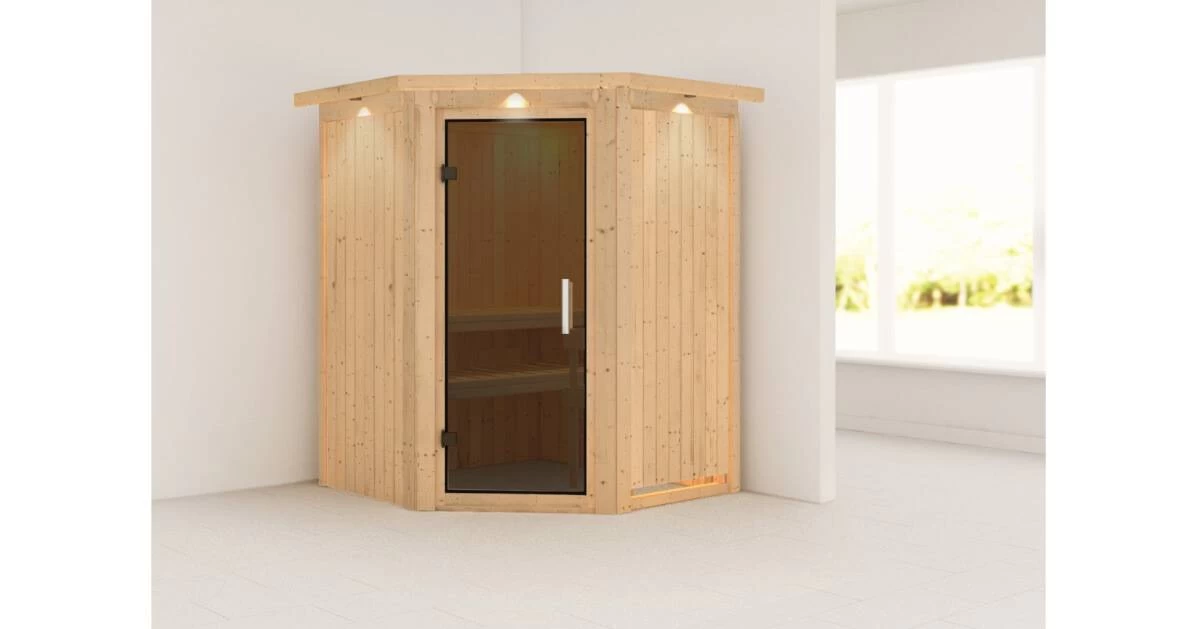 Karibu Sauna Nanja Mit Dachkranz Ohne Ofen – Bild 8