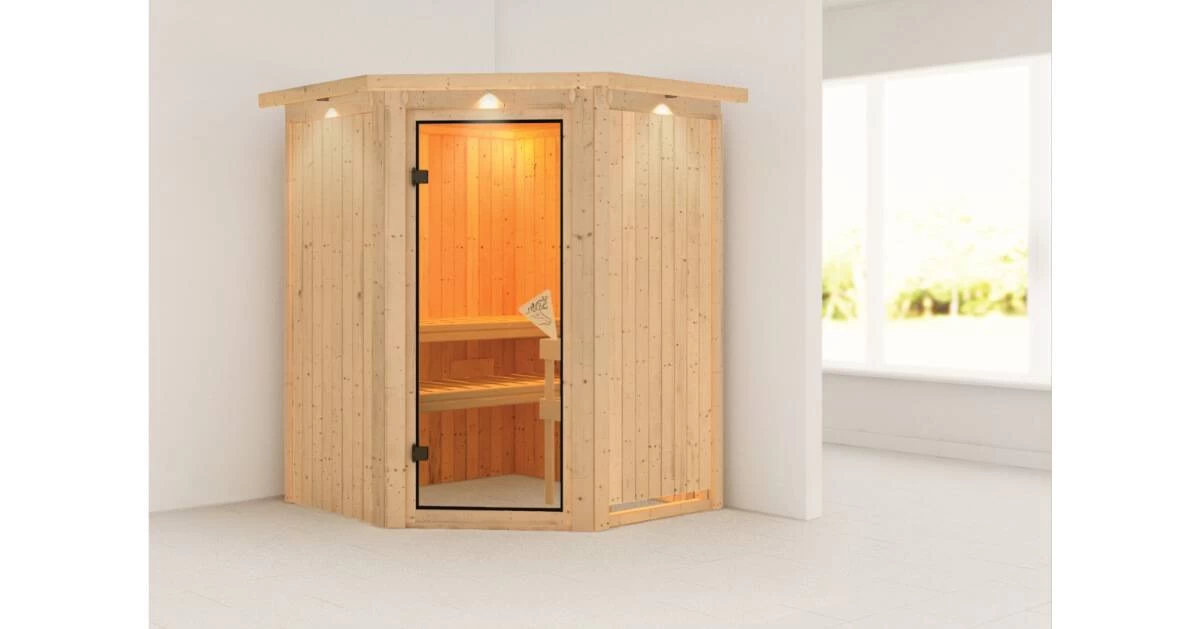 Karibu Sauna Nanja Mit Dachkranz Ohne Ofen – Bild 7