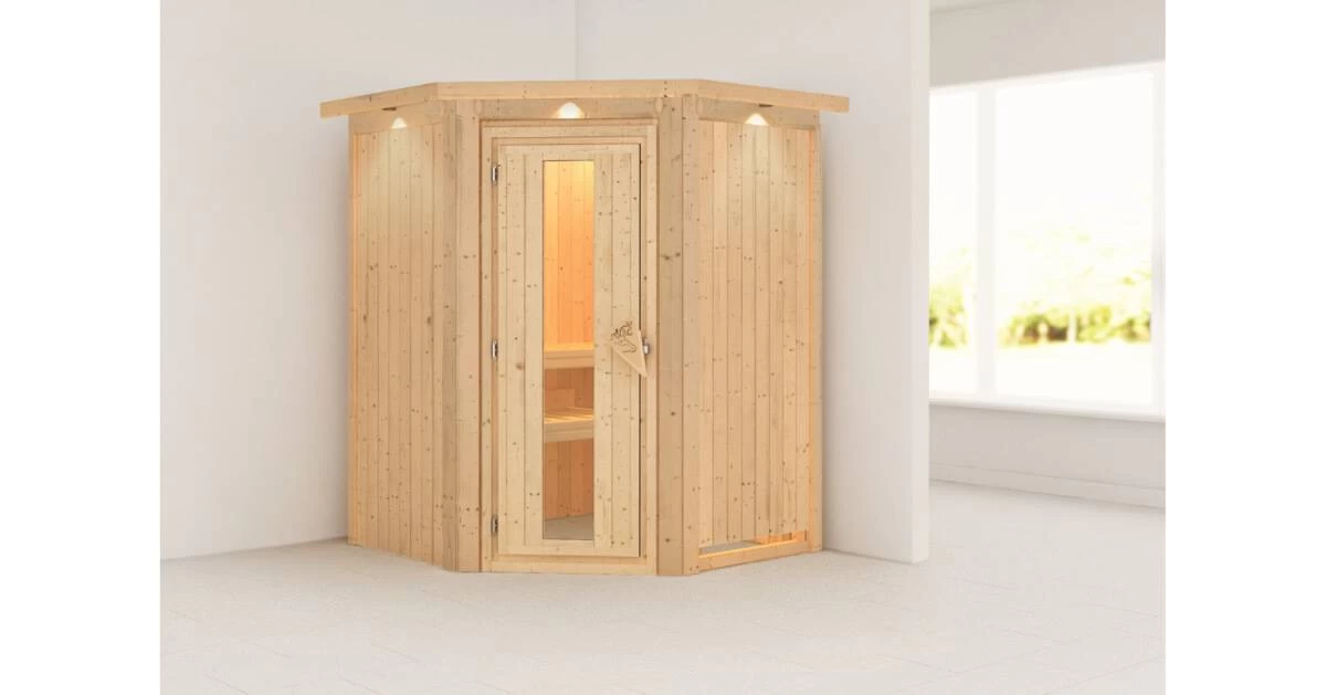 Karibu Sauna Nanja Mit Dachkranz Ohne Ofen – Bild 10