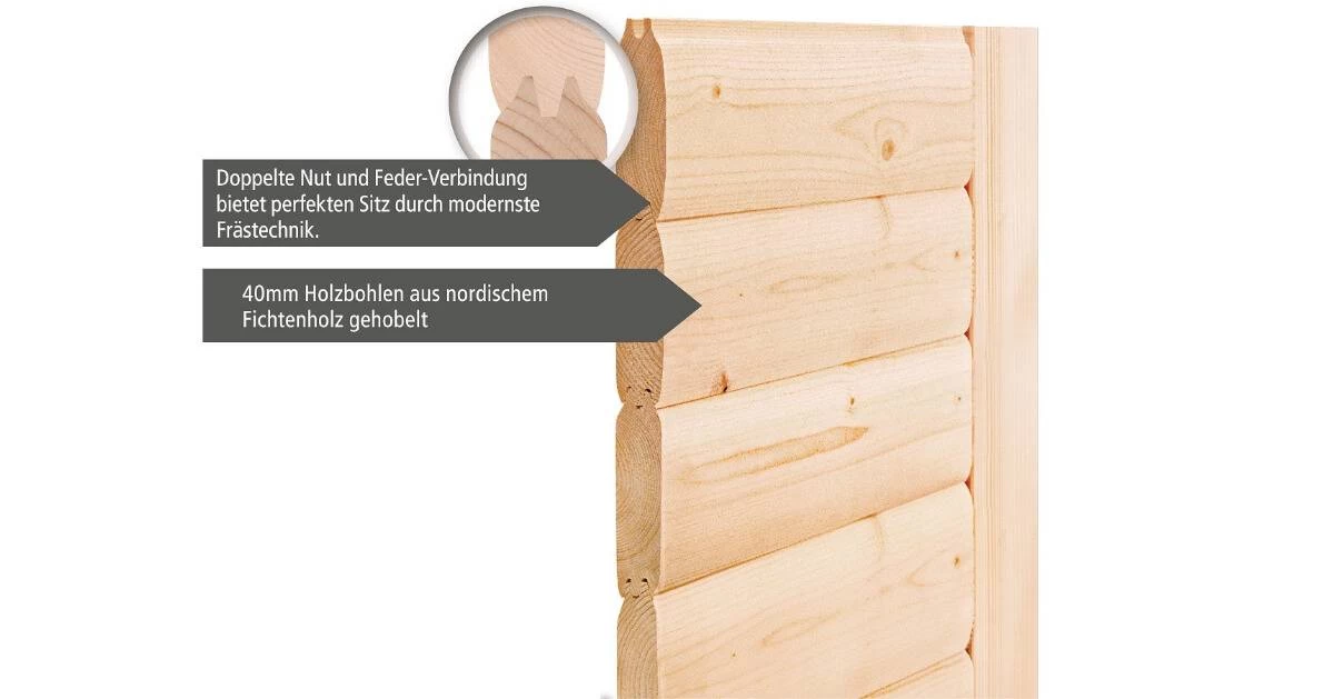 Karibu Sauna Lilja Ohne Ofen – Bild 3