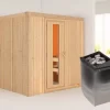 Karibu Sauna Sodin + 9kW Saunaofen Mit Integrierter Steuerung