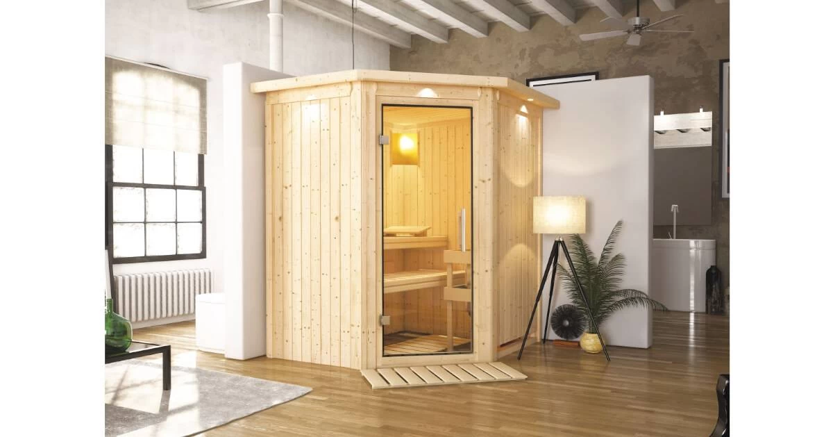 Karibu Sauna Tonja Mit Dachkranz Ohne Ofen – Bild 4