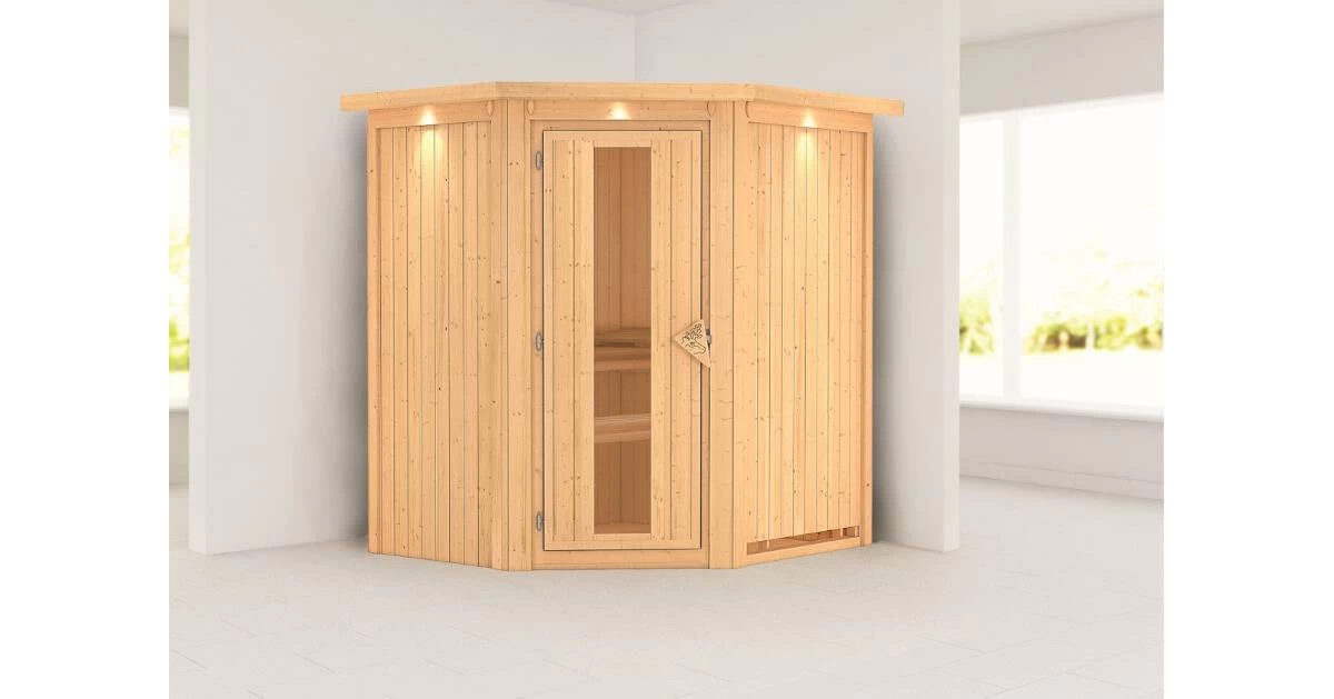 Karibu Sauna Tonja Mit Dachkranz Ohne Ofen – Bild 6