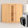 Karibu Sauna Tonja + 3,6kW Saunaofen Mit Integr. Steuerung