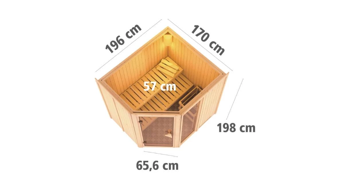 Karibu Sauna Fiona 2 Ohne Ofen – Bild 6