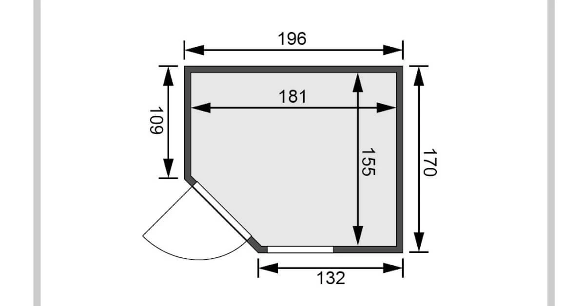 Karibu Sauna Fiona 2 Ohne Dachkranz + 9kW Saunaofen Mit Integrierter Steuerung – Bild 2