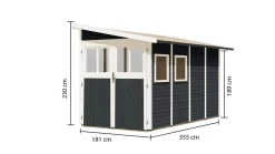 Karibu Gartenhaus Wandlitz 4 Anlehnhaus 19mm Anthrazit