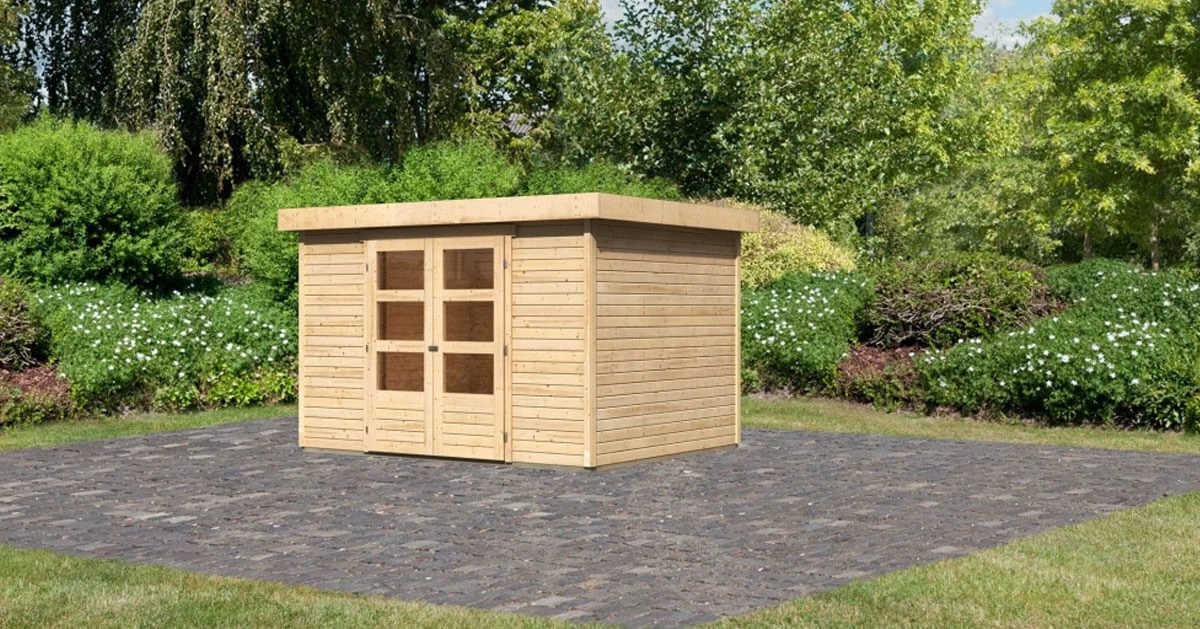 Karibu 19mm Gartenhaus Askola 5 Unbehandelt 302x246cm – Bild 8