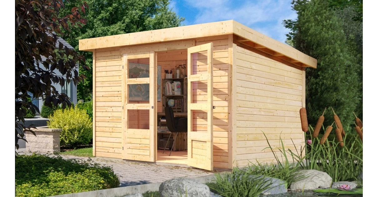 Karibu 19mm Gartenhaus Askola 5 Unbehandelt 302x246cm – Bild 3