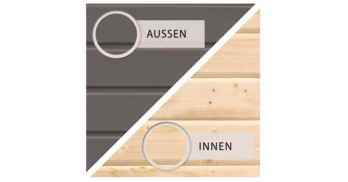 Karibu 19mm Gartenhaus Kerko 3 Terragrau 242x217cm – Bild 2