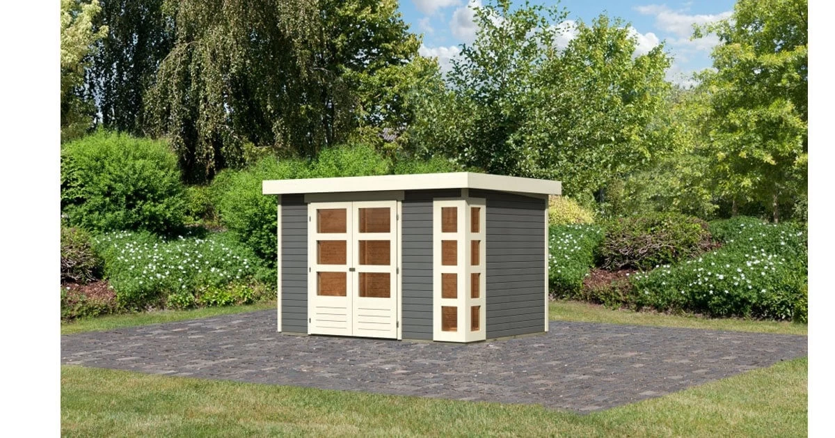 Karibu 19mm Gartenhaus Kerko 4 Terragrau 302x217cm – Bild 11