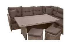 Gartenmöbel Set Rabida / Turin Braun 22teilig Loungemöbel Polyrattan Dining-Eck-Lounge