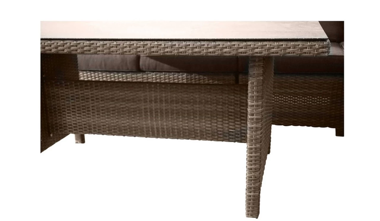 Gartenmöbel Set Rabida / Turin Braun 22teilig Loungemöbel Polyrattan Dining-Eck-Lounge – Bild 6