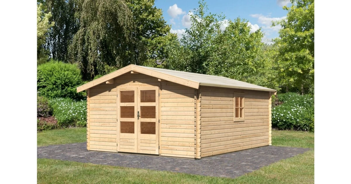 Karibu Gartenhaus Mühlheim 7 Unbehandelt 38mm 387 X 477 Cm – Bild 5