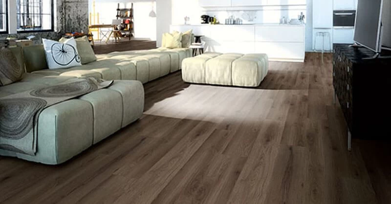 Klick-Vinylboden Eiche Cognac LHD Mit Integr. Trittschalldämmung – Bild 3