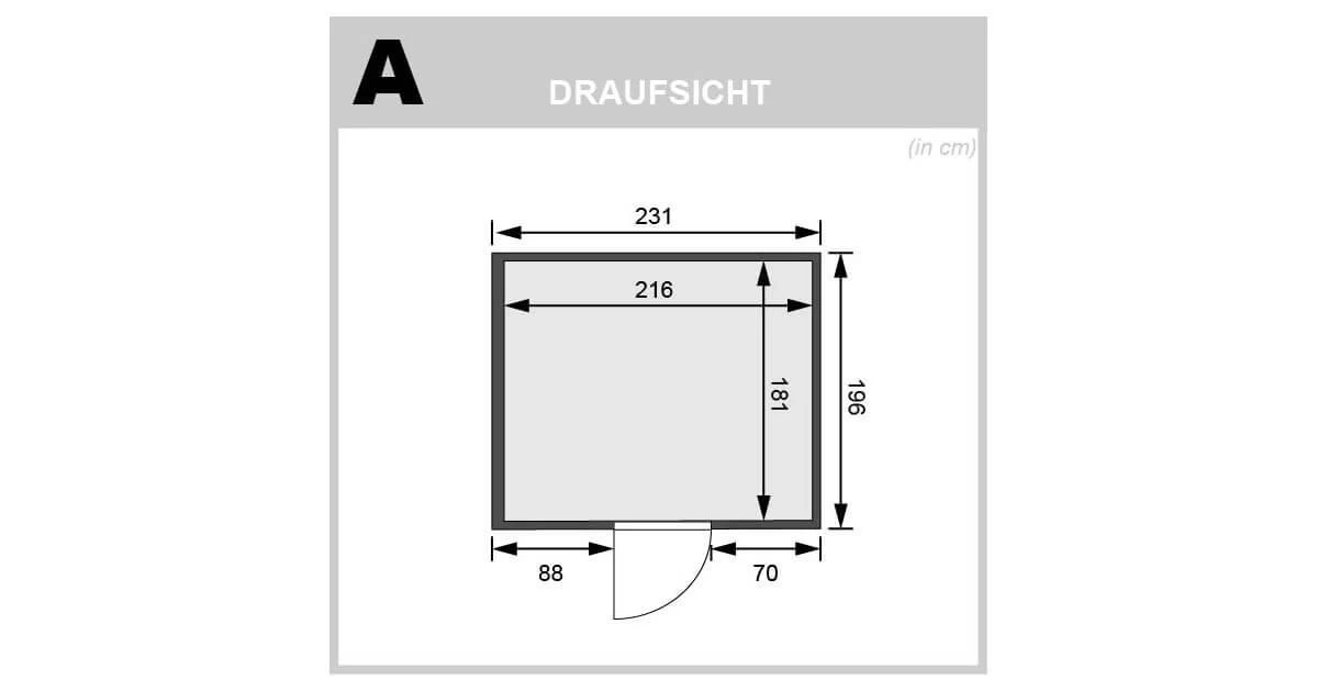 Karibu Sauna Nybro + 4,5kW BIO-Kombiofen Mit Ext. Steuerung Easy – Bild 2