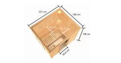 Karibu Sauna Nybro + 4,5kW BIO-Kombiofen Mit Ext. Steuerung Easy