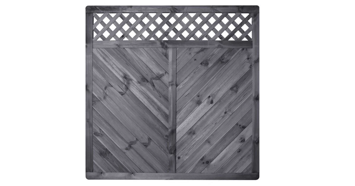 Sichtschutz Zaun Gada Mit Rankgitter Kiefer/Fichte Dunkelgrau Lasiert – Bild 2