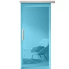 Ganzglas-Schiebetür Blau Gefärbt