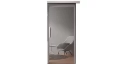 Ganzglas-Schiebetür Grau Gefärbt