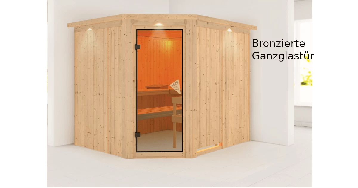 Karibu Sauna Malin Mit Dachkranz Ohne Ofen – Bild 9