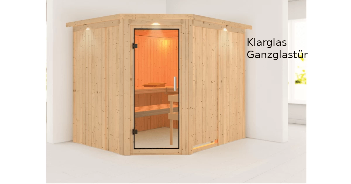 Karibu Sauna Malin Mit Dachkranz Ohne Ofen – Bild 3