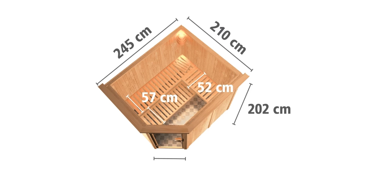 Karibu Sauna Malin Mit Dachkranz Ohne Ofen – Bild 6