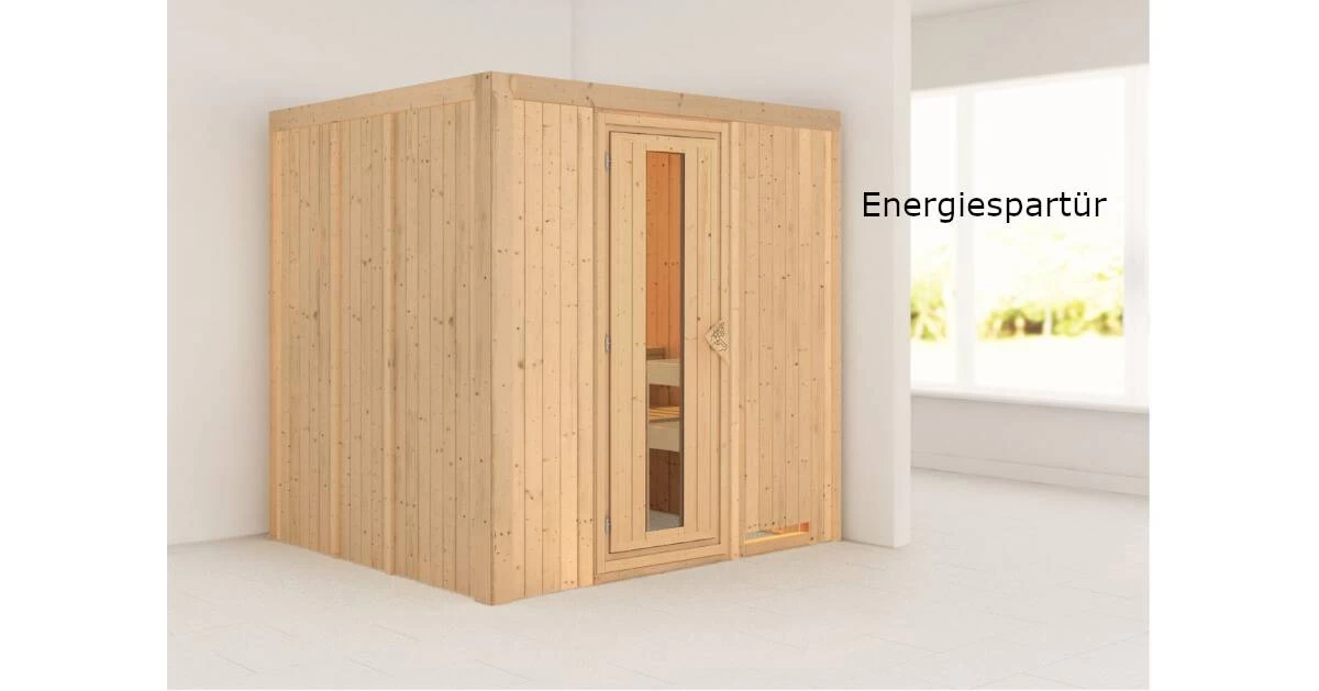 Karibu Sauna Sodin + 9kW Saunaofen Mit Integrierter Steuerung – Bild 6