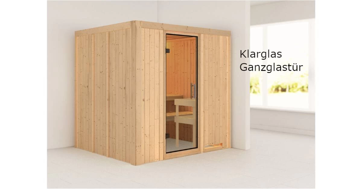 Karibu Sauna Sodin + 9kW Saunaofen Mit Integrierter Steuerung – Bild 8