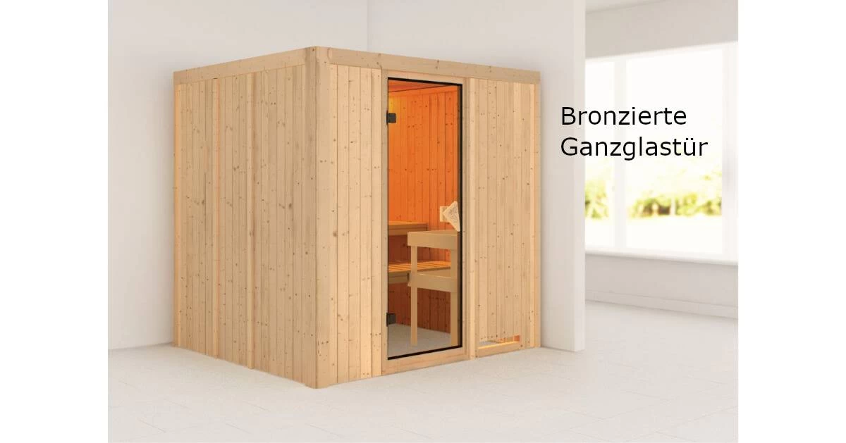 Karibu Sauna Sodin + 9kW Saunaofen Mit Integrierter Steuerung – Bild 10