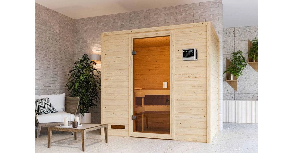 Karibu Sauna Selena + 9kW Saunaofen Mit Ext. Steuerung Easy – Bild 8