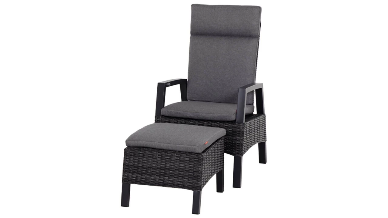 Siena Garden Hocker Corido Charcoal Grey Inkl. Kissen – Bild 5