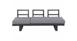 SIENA GARDEN Avenia Loungebank Multibank, Multifunktionsliege, Gartenliege, Kissen Salt And Pepper