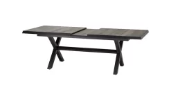 SIENA GARDEN Sincro Ausziehtisch, Anthrazit/natur-grau, Alu/Keramik, 200/260x100 Cm