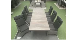 Gartenmöbel Set Mit Sincro Ausziehtisch 200/260x100cm Und 6x Dining Sessel Keramo
