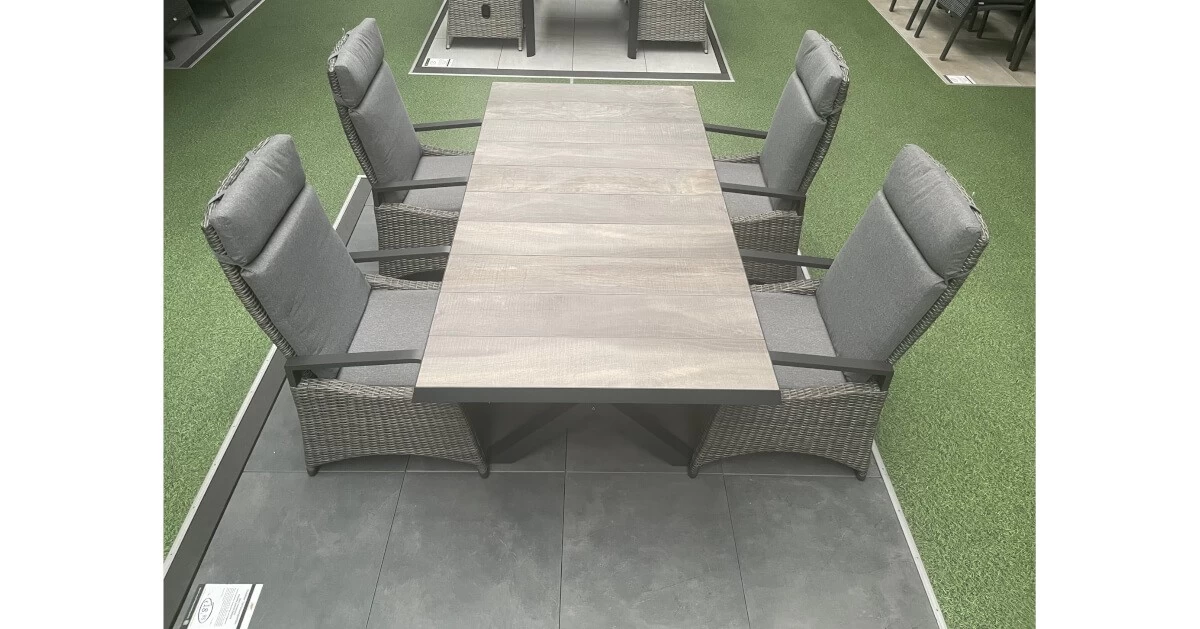 Gartenmöbel Set Mit Sincro Ausziehtisch 200/260x100cm Und 4x Dining Sessel Komido ähnlich Corido – Bild 9