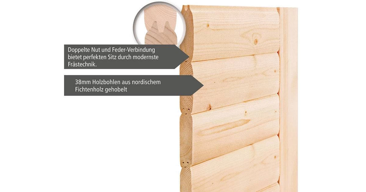 Karibu Tilda Ecksauna + 9kW Saunaofen Mit Externer Steuerung Easy – Bild 3