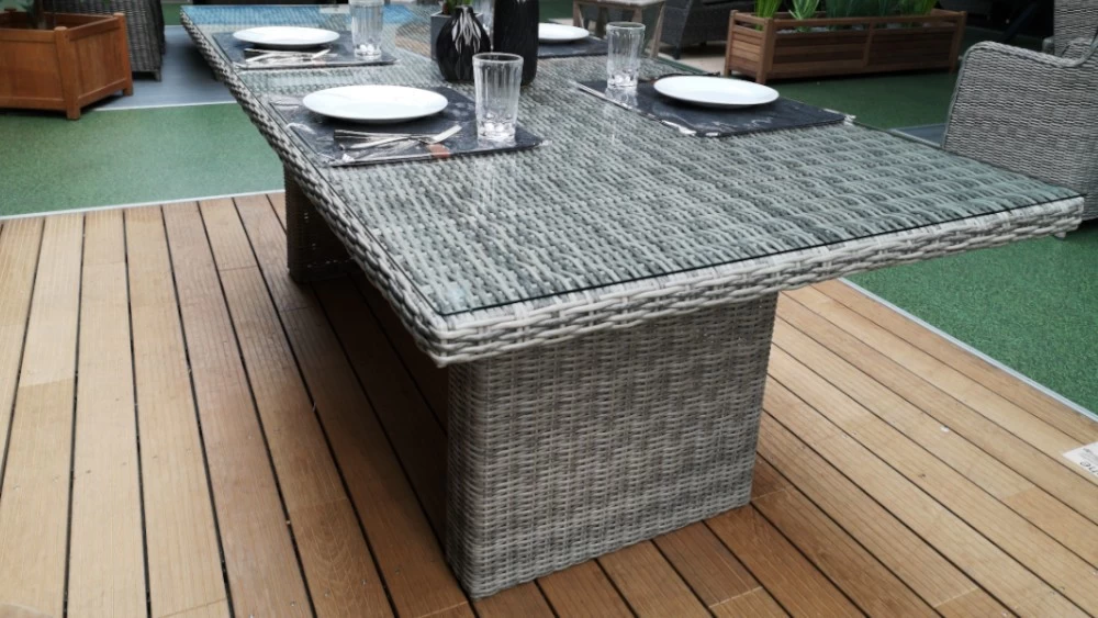 Geflechttisch Durban Polyrattan Hellgrau – Bild 2
