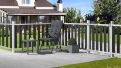 WPC Bohlen Vorgartenzaun Anthrazit/ Alu Blank Raja