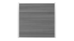 System WPC Classic Zaunfeld Set Coextrudiert Grau Steckzaun (ohne Alupfosten Silber)