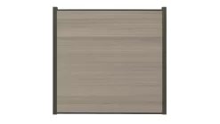 System WPC Classic Zaunfeld Set Coextrudiert Schilfbraun Steckzaun (ohne Alupfosten Anthrazit)