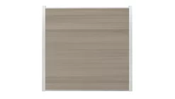 System WPC Classic Zaunfeld Set Coextrudiert Schilfbraun Steckzaun (ohne Alupfosten Silber)