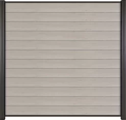 System WPC Zaunfeld Set Bicolor Weiß Steckzaun